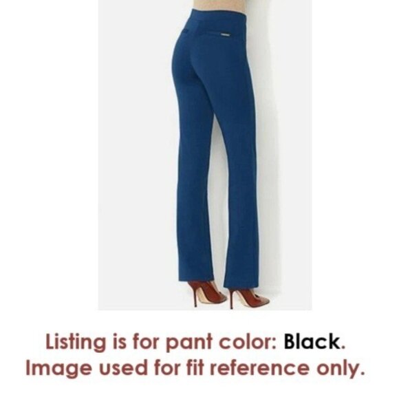Iman Global Chic Slip into Slim Perfect Ponte Boot-Cut Pant, Black, Large - Picture 13 of 13